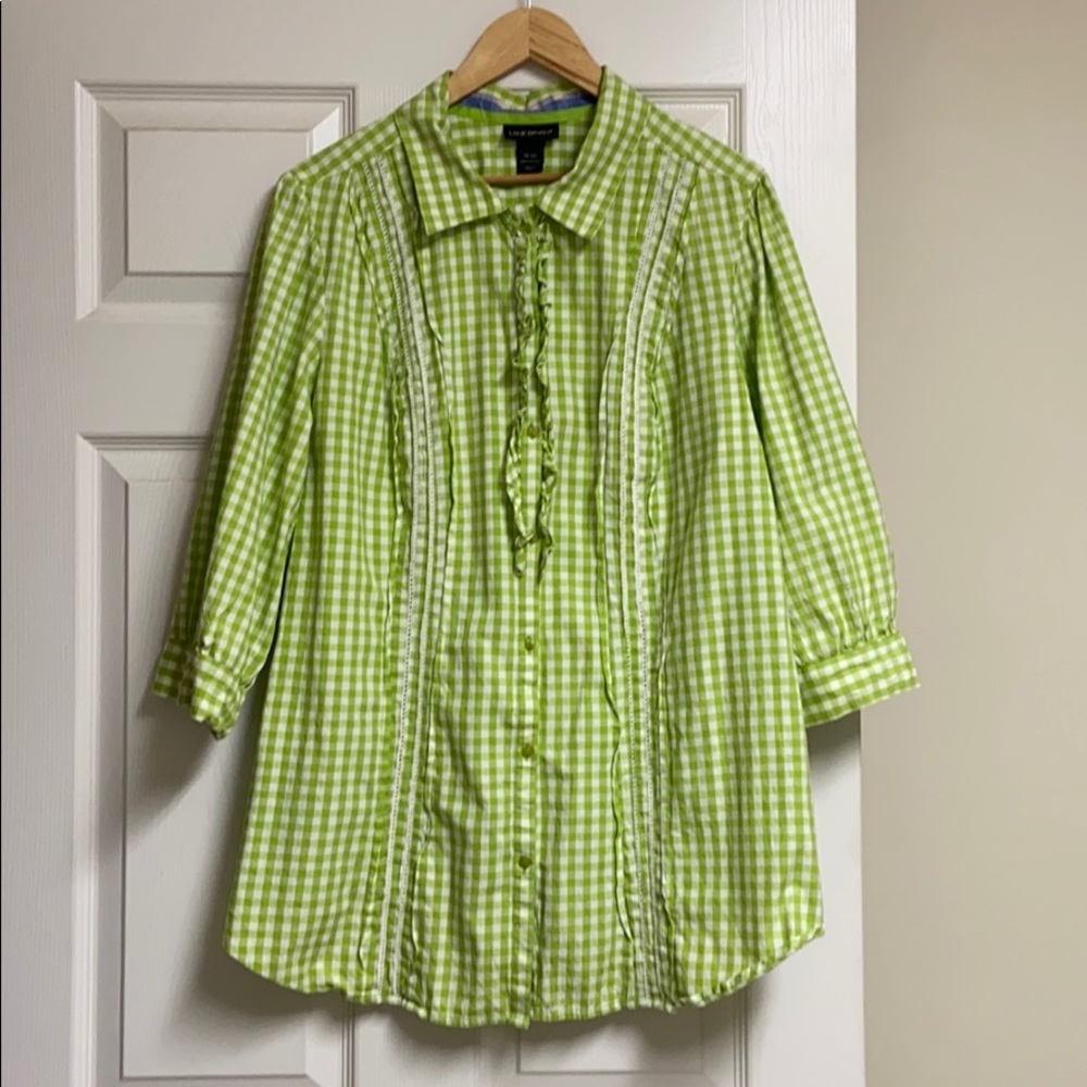 Lane Bryant Green Button-up Shirt